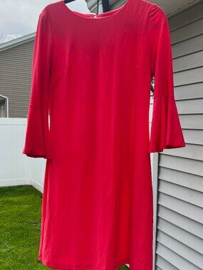 Tommy Hilfiger Coral Bell Sleeve Shift Dress Size 6